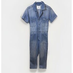 Pistola Grover Denim Short Sleeve Field Jumpsuit Disoriented M Hipster Boho